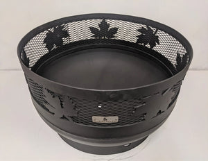 Low Profile Carved Fire Pit - Maple Leaf