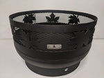 Load image into Gallery viewer, Low Profile Carved Fire Pit - Maple Leaf - Muskoka Fire Pits
