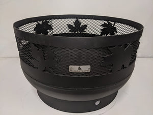 Low Profile Carved Fire Pit - Maple Leaf