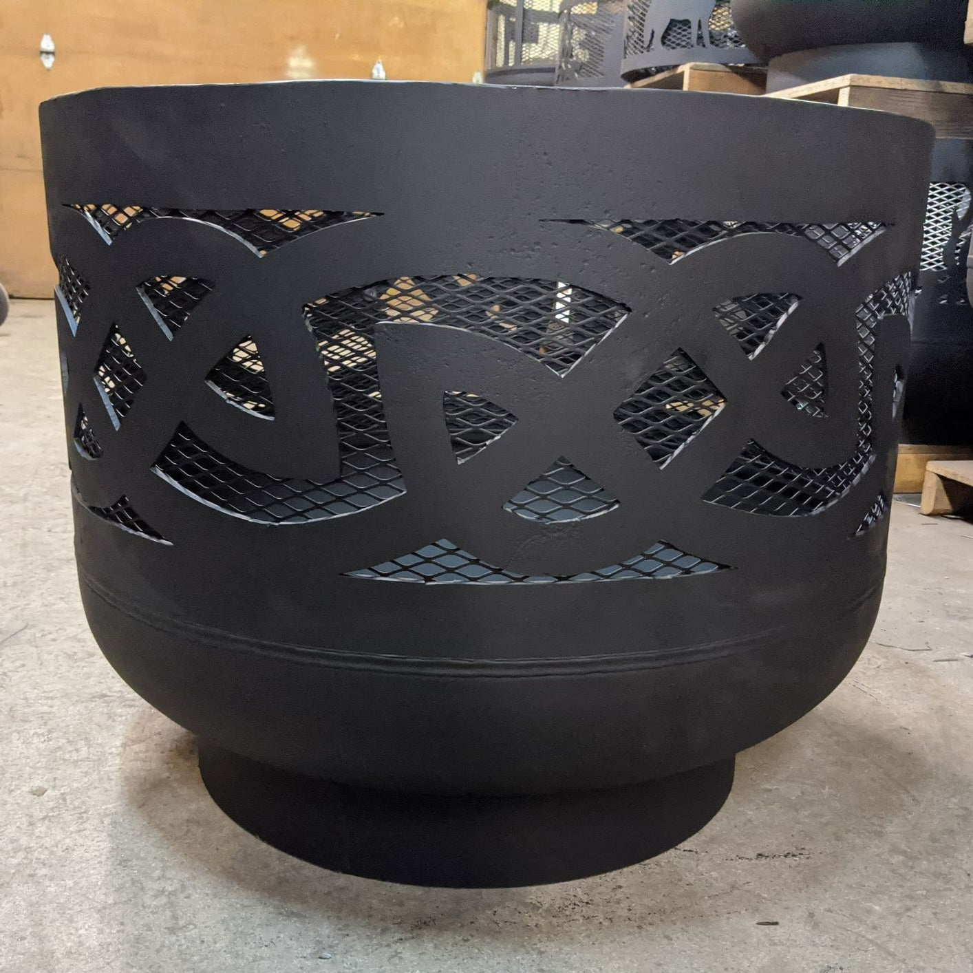 Standard Size Carved Fire Pit - Celtic Knots