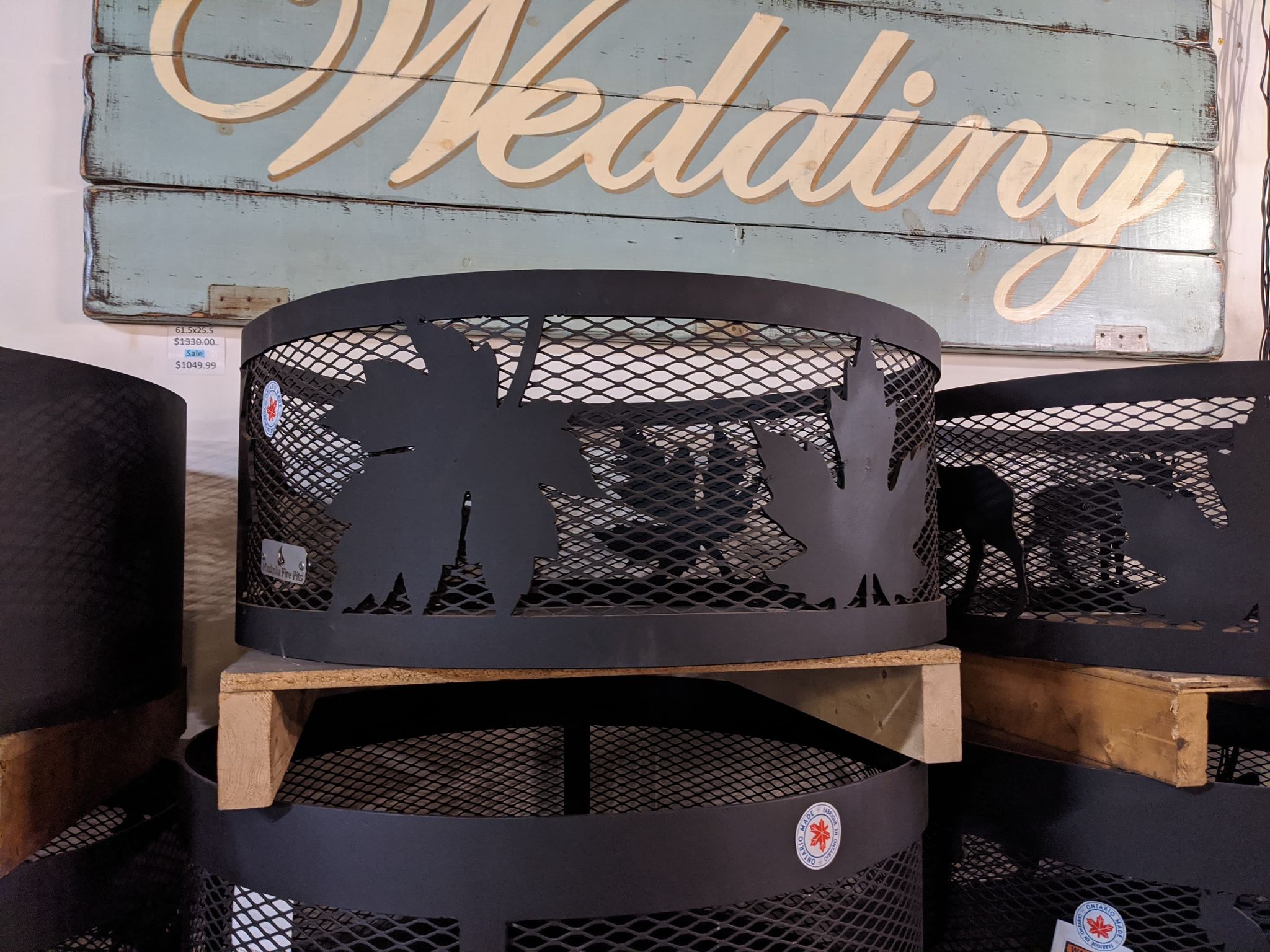 Carved Fire Ring - Maple Leaves - Muskoka Fire Pits