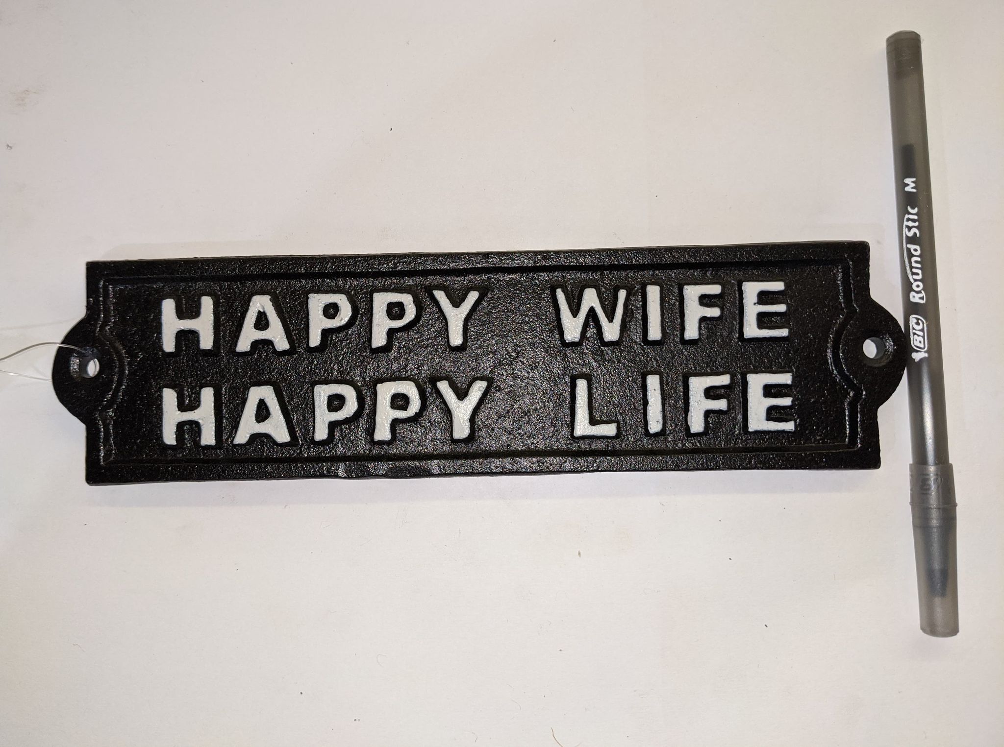 Cast Iron Sign: Happy Wife