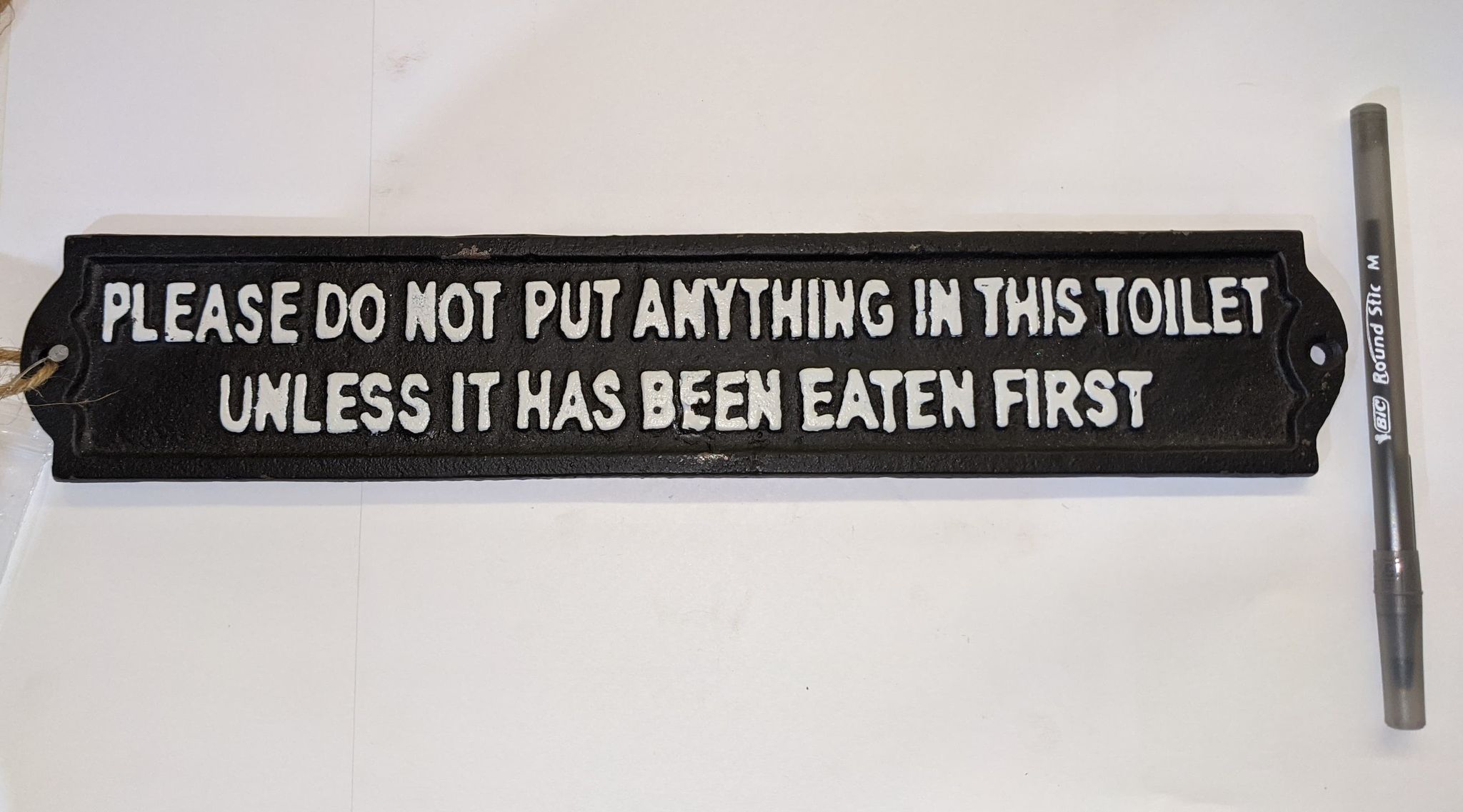 Cast Iron Sign: Toilet