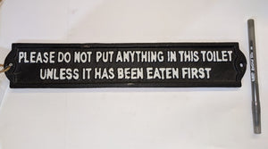 Cast Iron Sign: Toilet