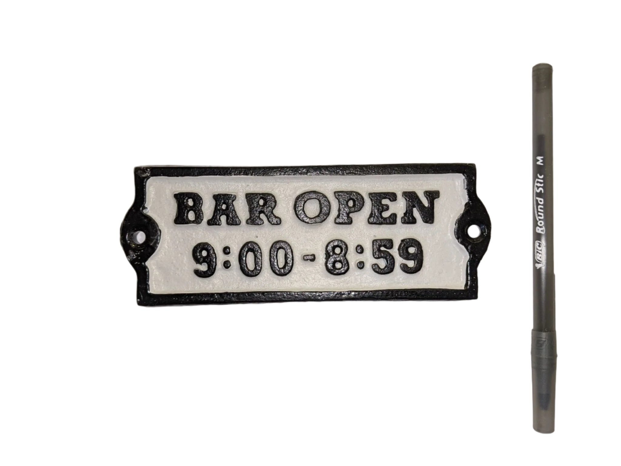 Cast Iron Sign: Bar Open