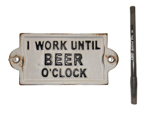 Cast Iron Sign: Beer O'clock