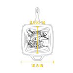 Load image into Gallery viewer, Wildlife Series™ 10.5 Inch Square Cast Iron Fish Pan - Muskoka Fire Pits
