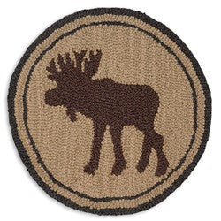 Rug Hooked Chair Pad- Great Moose