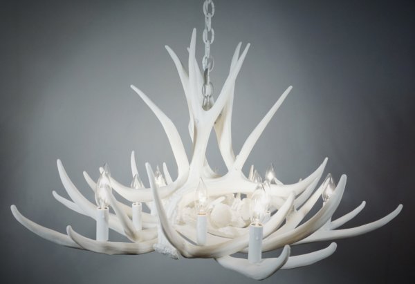 Mule Deer 9 Antler Chandelier - Muskoka Fire Pits