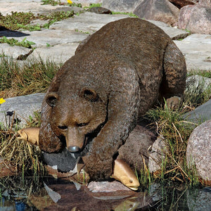 Outdoor Brown Bear Fishing Statue