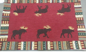 Cinnamon Moose Area Rug 6x9