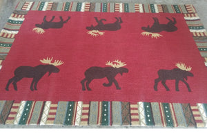 Cinnamon Moose Area Rug 6x9