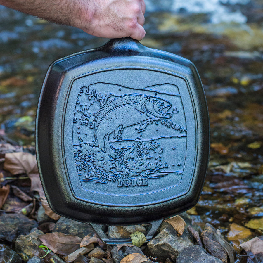 Wildlife Series™ 10.5 Inch Square Cast Iron Fish Pan