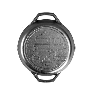 Lodge Wanderlust Seasoned Cast Iron Cabin Combo Cooker, 3.2 qt., Black