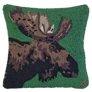 Green Moose Pillow