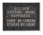 Load image into Gallery viewer, Cast Iron Sign: All Our Visitors
