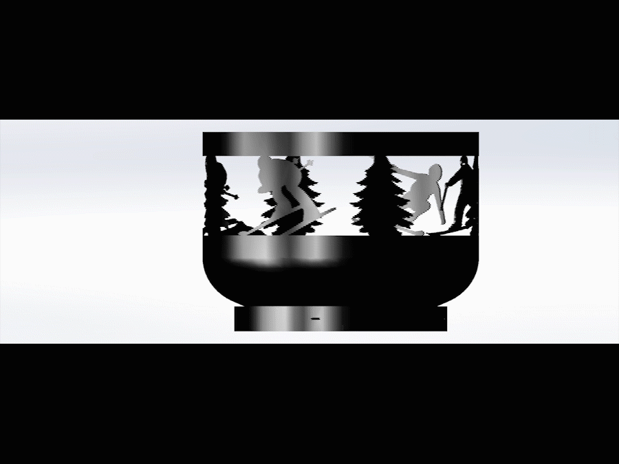 Standard Size Carved Fire Pit - Ski