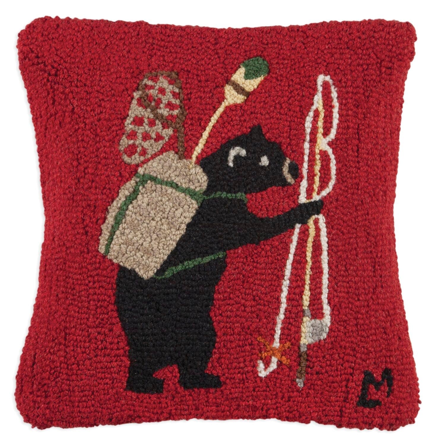 Large Fishing Bear Pillow