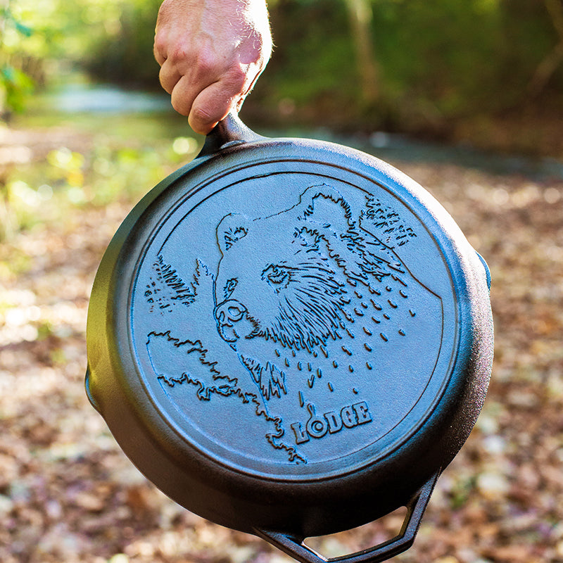 Wildlife Series™ 12 Inch Cast Iron Bear Skillet