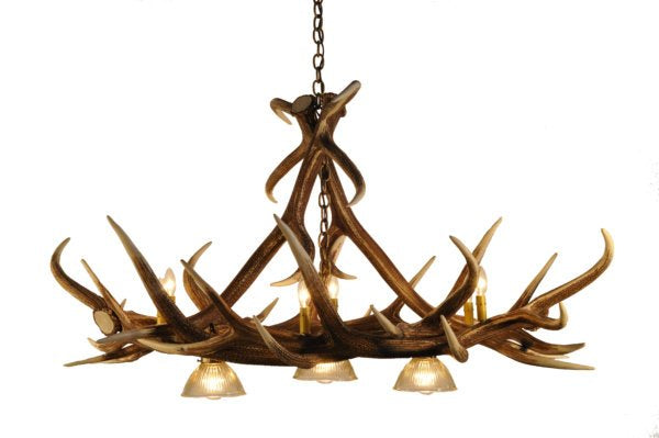 Elk 6 Antler Chandelier with Downlights