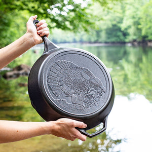 Lodge Wildlife Series Square Cast Iron 10.5 inch Fish Grill Pan