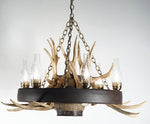 Load image into Gallery viewer, Wagon Wheel Mule Deer Antler Chandelier - Muskoka Fire Pits
